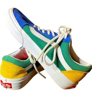 Vans “Old Skool” Primary Colors Red Green Blue Yellow Tennis Shoes Tie Laces
